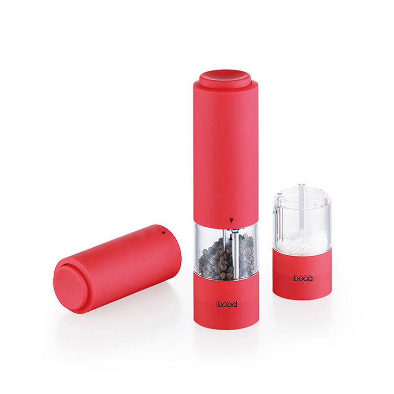 Electric Plastic Salt Pepper Grinder with Rubber Coating