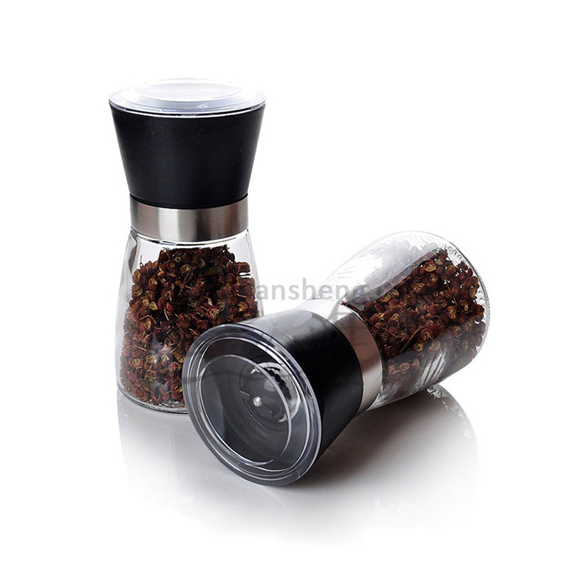 Home Use Glass Manual Salt and Pepper Grinder Set