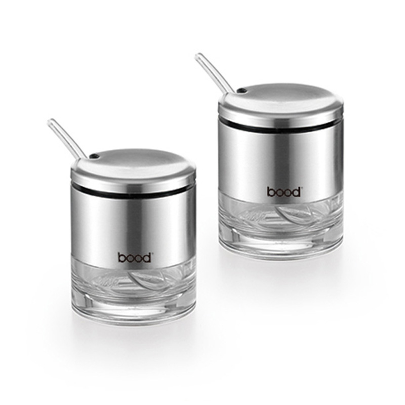 Household Stainless Steel Spice Jar With Spoon