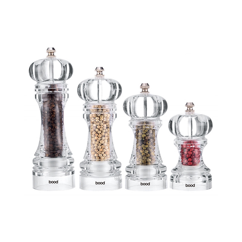 Trendy 4-7 Inch Clear Acrylic Manual Salt Pepper Grinder