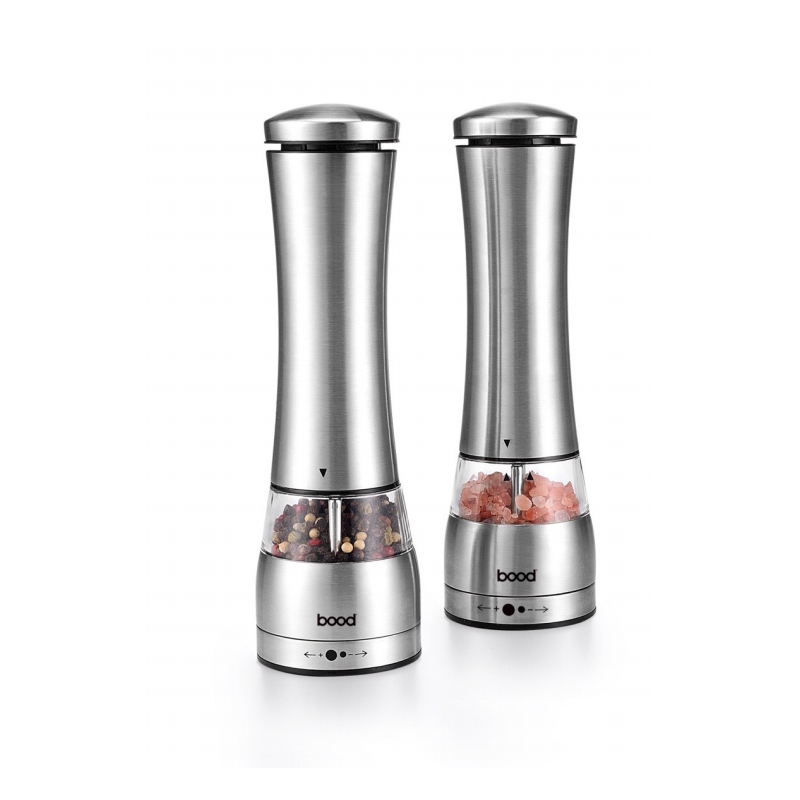 One-Touch Stainless Steel Electric Salt and Pepper Mill Grinder